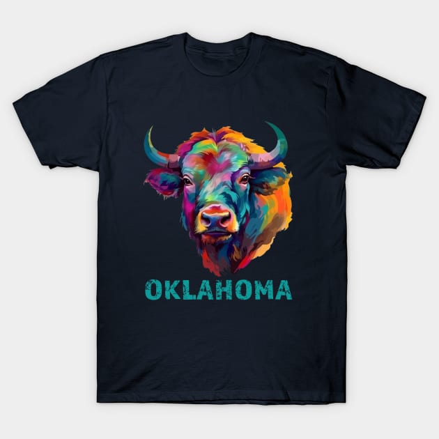 Oklahoma American Bison Lover Buffalo Souvenir T-Shirt by Pine Hill Goods